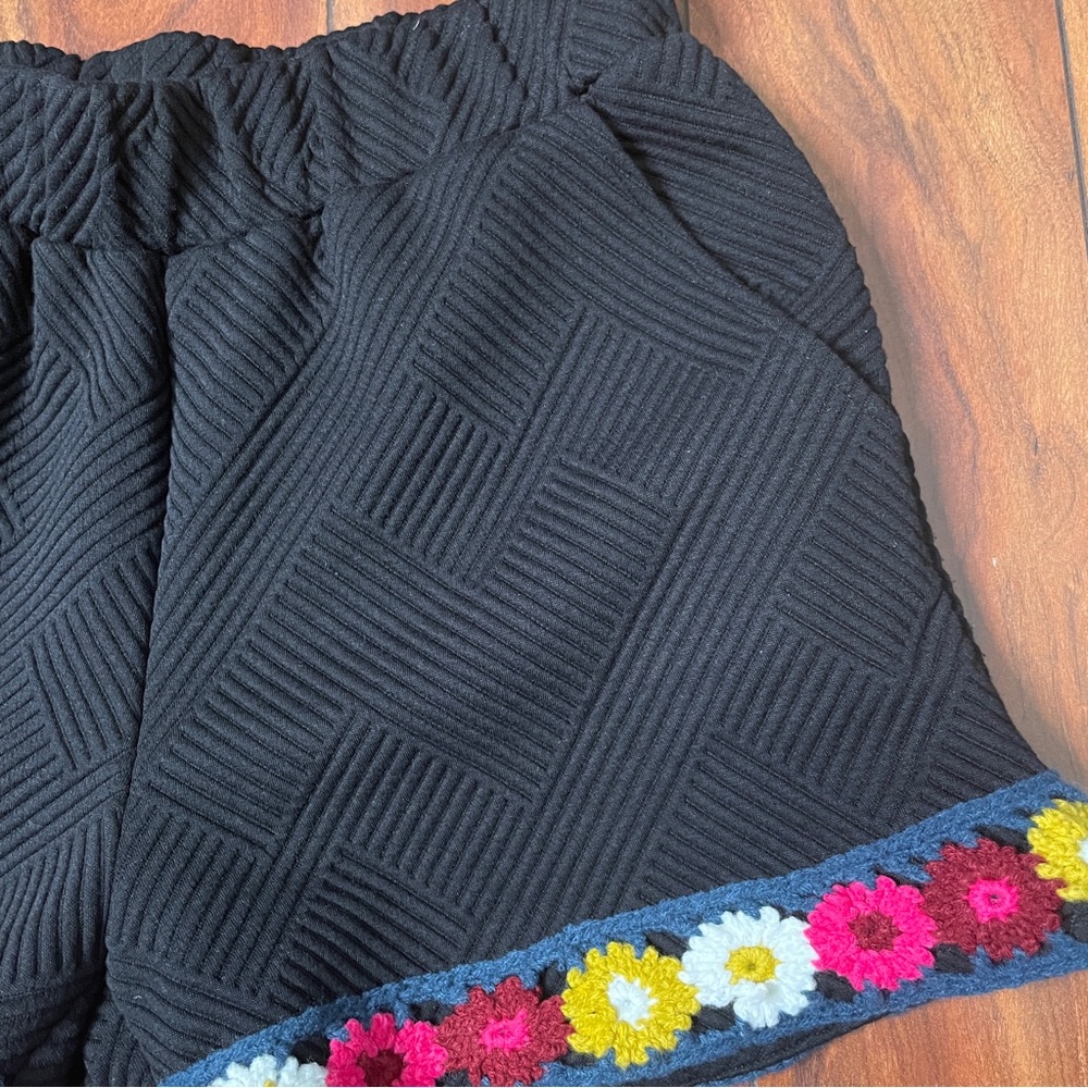 Textured & Embroidered Pull On Shorts - Picture 3 of 5